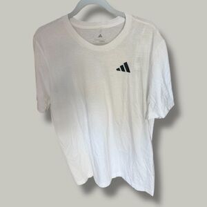 New! Adidas Men's White Tee with Black Logo Size Large